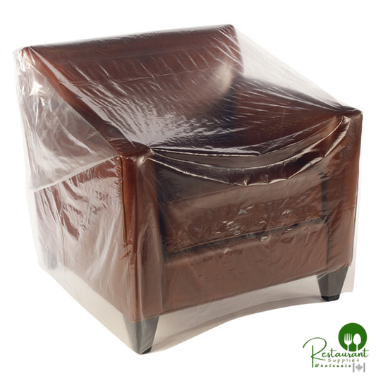 54 x 45 3 Mil LDPE Clear Chair Bag on a Roll By Prime - 100Roll