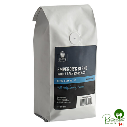 Crown Beverages Emperor's Blend Whole Bean Espresso 12 oz. - 6/Case