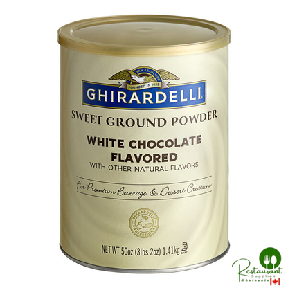 Ghirardelli 3.12 lb. Sweet Ground White Chocolate Flavored Powder - 6/Case