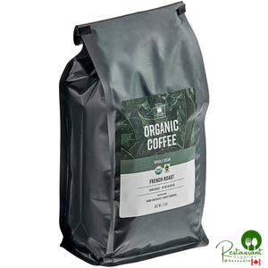 Crown Beverages Organic French Roast Whole Bean Coffee 2 lb. - 5/Case