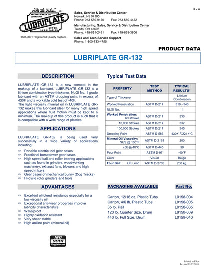 L0158-035 LUBRIPLATE GR-132 – 5 GALLON PAIL