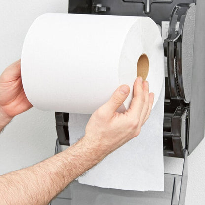 Lavex 8" White Hardwound Paper Towel, 800 Feet / Roll - 6/Case