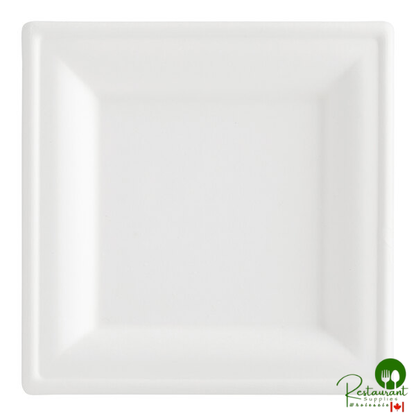 EcoChoice 6" x 6" Compostable White Plant Fiber Plant Fiber Square Plate - 400/Case