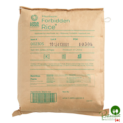 Lotus Foods Medium Grain Forbidden Rice® 22 lb.
