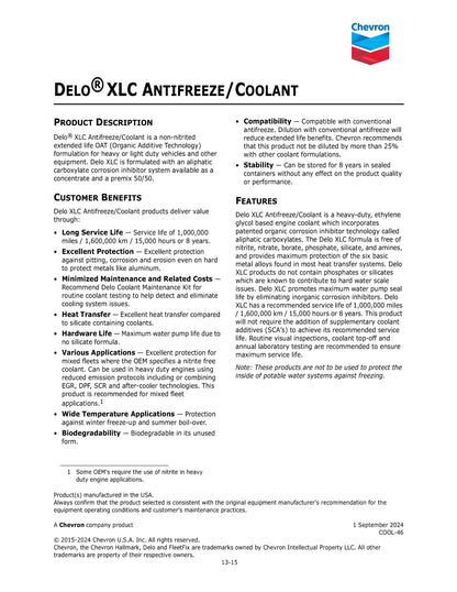 CHEVRON DELO XLC ANTIFREEZE/COOLANT – 55 GALLON DRUM