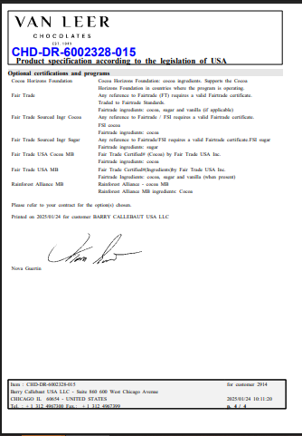 Van Leer Semi-Sweet 1M Chocolate Chips – 22 lb Bulk