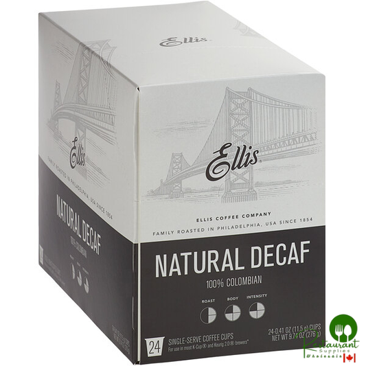 Ellis 24-Count Natural Decaf Coffee Single Serve Cups - 4/Case