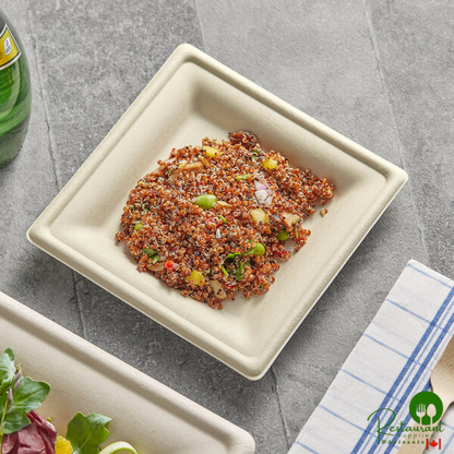 EcoChoice 6" x 6" Natural Plant Fiber Square Plate - 100/Pack