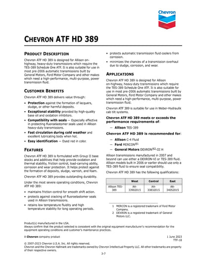 CHEVRON ATF HD 389 – 55 GALLON DRUM