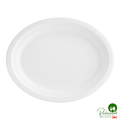 EcoChoice 12 1/2" x 10" White Plant Fiber Oval Platter - 125/Pack