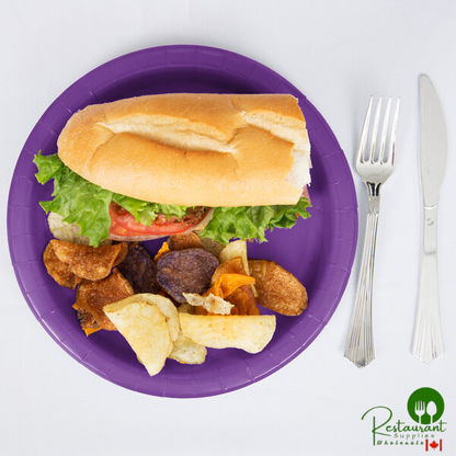 Creative Converting 318927 9" Amethyst Purple Round Paper Plate - 24/Pack