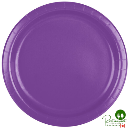 Creative Converting 318927 9" Amethyst Purple Round Paper Plate - 24/Pack