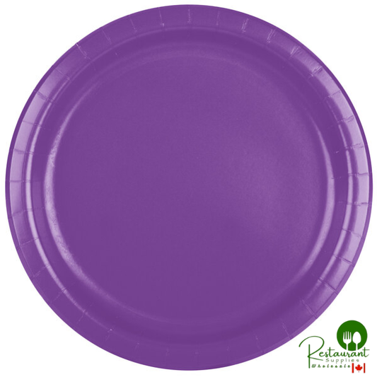 Creative Converting 318927 9" Amethyst Purple Round Paper Plate - 24/Pack