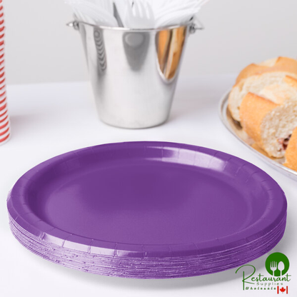 Creative Converting 318927 9" Amethyst Purple Round Paper Plate - 24/Pack