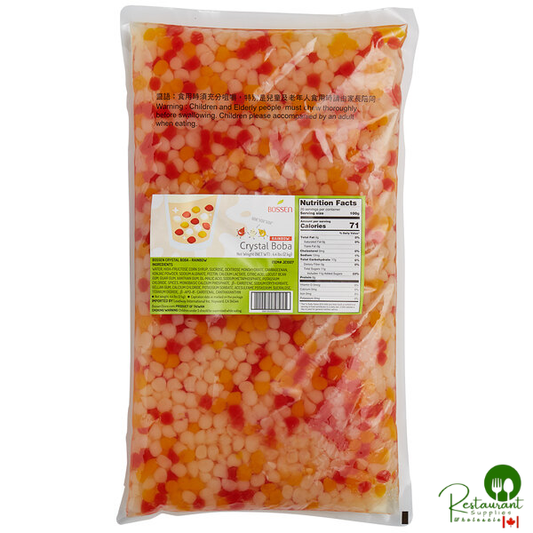 Bossen Rainbow Crystal Boba in Syrup 4.4 lb.