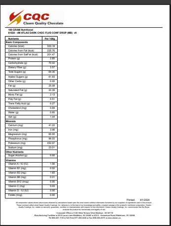 Atlas Dark 4M Confectionery Chocolate Drops – 50 lb Bag