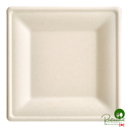 EcoChoice 10" x 10" Natural Plant Fiber Square Plate - 75/Pack