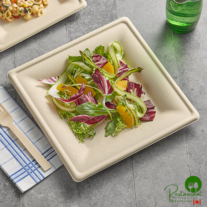 EcoChoice 10" x 10" Natural Plant Fiber Square Plate - 75/Pack