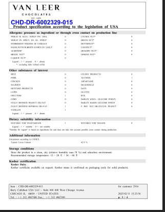 Van Leer Semi-Sweet 4M Baking Chocolate Chips – 22 lb Bag
