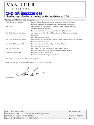 Van Leer Semi-Sweet 4M Baking Chocolate Chips – 22 lb Bag