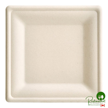 EcoChoice 8" x 8" Natural Plant Fiber Square Plate - 100/Pack