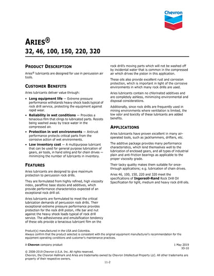 CHEVRON ARIES ISO 100 – 5 GALLON PAIL