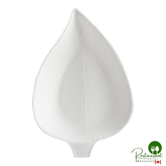 EcoChoice 3 3/4" Compostable White Plant Fiber Leaf Appetizer Dish - 25/Pack