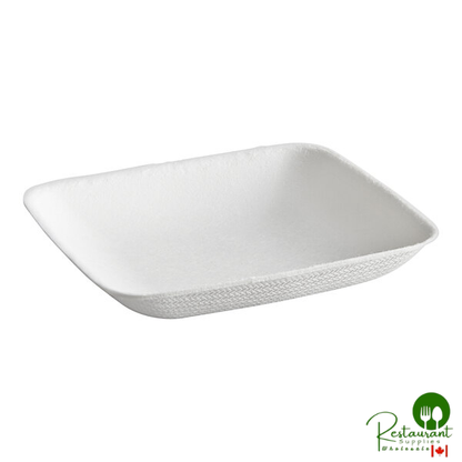 EcoChoice 2 1/2" Compostable White Plant Fiber Square Appetizer Plate - 25/Pack