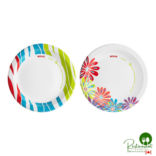 Solo AnyDay 8 1/2" Assorted Lush Blooms / Wavy Tropics Paper Plates - 560/Case