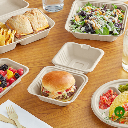 EcoChoice 9" Natural Plant Fiber 3 Compartment Plate - 125/Pack