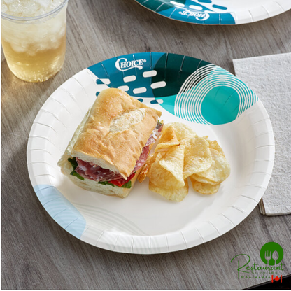 Choice 10" Lifestyle Series Heavy Weight Paper Plate - 125/Pack