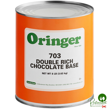 Oringer Double Rich Chocolate Hard Serve Ice Cream Base #10 Can