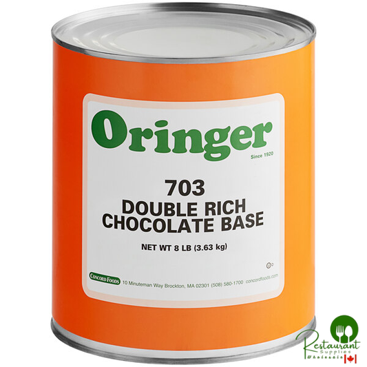 Oringer Double Rich Chocolate Hard Serve Ice Cream Base #10 Can