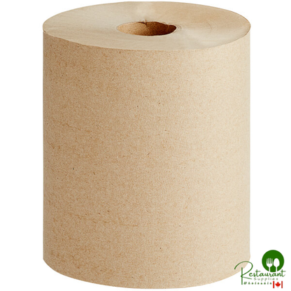 Prime 8" Natural Kraft Hardwound Paper Towel, 800 Feet / Roll - 6/Case
