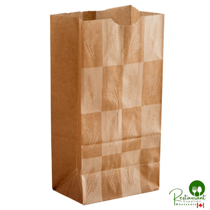 Bagcraft Packaging 300282 4 lb. EcoCraft Dubl-Wax® Kraft Bag with Artisan Print - 500/Case