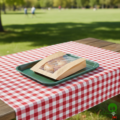 Bagcraft Packaging 300116 6 1/2" x 2" x 8 1/2" Ecocraft Kraft Grease Resistant Single Serve Window Bagel / Sandwich / Bakery Bag - 500/Case