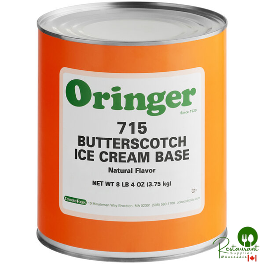 Oringer Butterscotch Hard Serve Ice Cream Base #10 Can