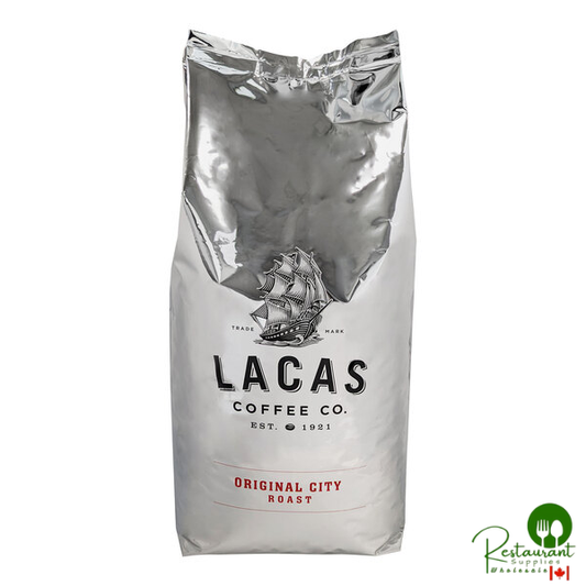 Lacas Coffee Original City Roast Whole Bean Coffee 5 lb. - 4/Case