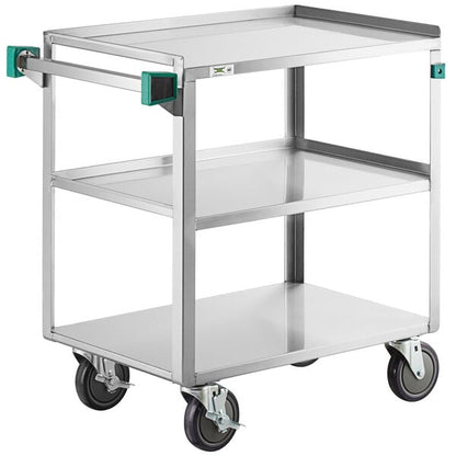 Regency 18 3/4" x 30 1/2" Three Shelf 18 Gauge 430 Stainless Steel Utility Cart - Fully Welded