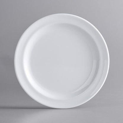 Acopa Foundations 6 1/2" White Narrow Rim Melamine Plate - 12/Case