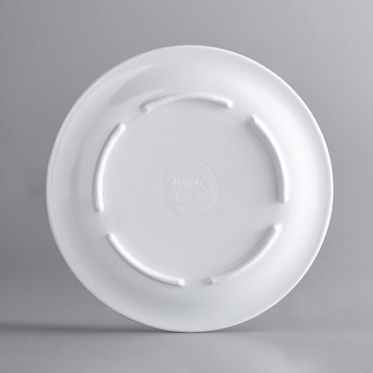 Acopa Foundations 6 1/2" White Narrow Rim Melamine Plate - 12/Case
