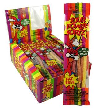 Sour Power Straws Sortz 1.75oz 12/24ct