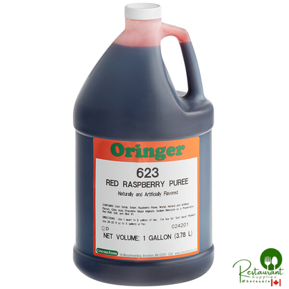 Oringer Red Raspberry Puree Hard Serve Ice Cream Base 1 Gallon