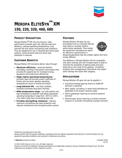 CHEVRON MEROPA ELITESYN XM 220 – 35LB PAIL