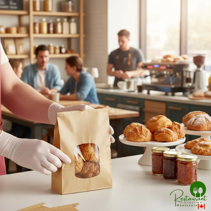 Bagcraft 2 lb. Natural Stand-Up Bakery Bag with Window and Tin Tie Closure - 500/Case