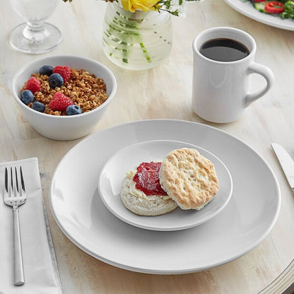 Acopa 6 1/2" Round Bright White Coupe Stoneware Plate - 36/Case