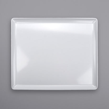 GET CS-1411-W Midtown 14" x 11 1/2" White Glazed White Rectangular Coupe Melamine Platter - 6/Case
