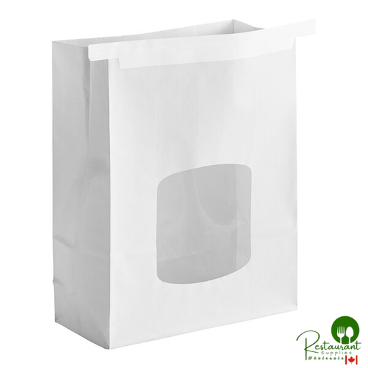 Bagcraft 2 lb. White Stand-Up Bakery Bag with Window and Tin Tie Closure - 500/Case