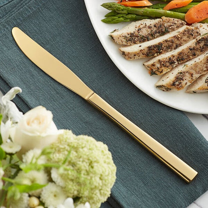 Acopa Phoenix Gold 9 5/16" Stainless Steel Forged Dinner Knife - 12/Case