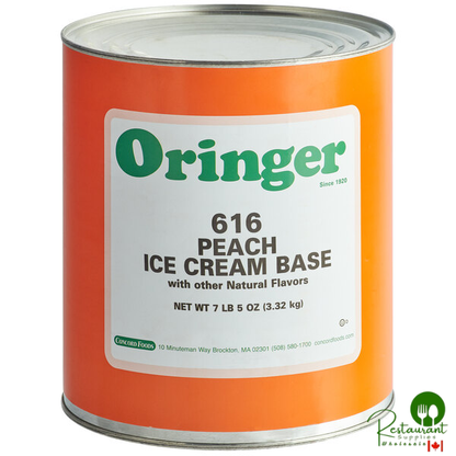 Oringer Peach Hard Serve Ice Cream Base #10 Can